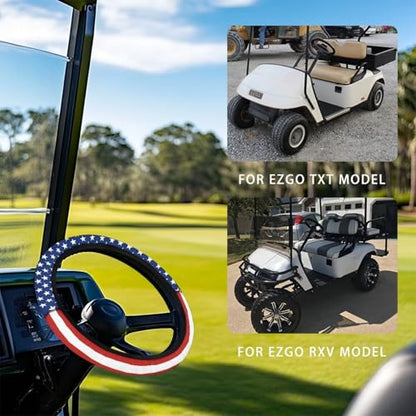 America Flag Star Stripe Golf Cart Steering Wheel Covers Sun Shade Cover Block UV Rays Cool Sun Heat Shield UV Rays Protector Vehicle Accessories - color: America Flag Star Stripe