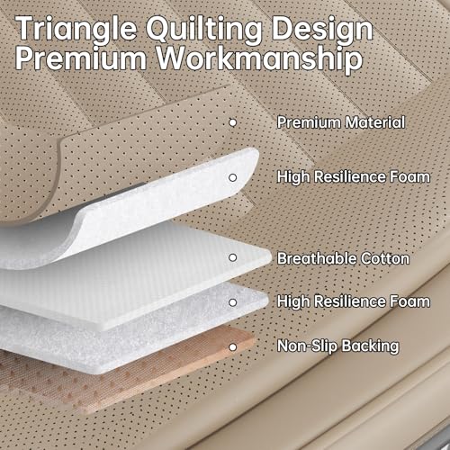 2 Pack Car Bottom Seat Covers, Luxury Leather Front Seat Covers, Breathable and Waterproof Automotive Bottom Seat Covers, Universal Anti-Slip Seat Covers Fit for Most Vehicles (Beige, 2 PCS) - color: Beige-2 PCS