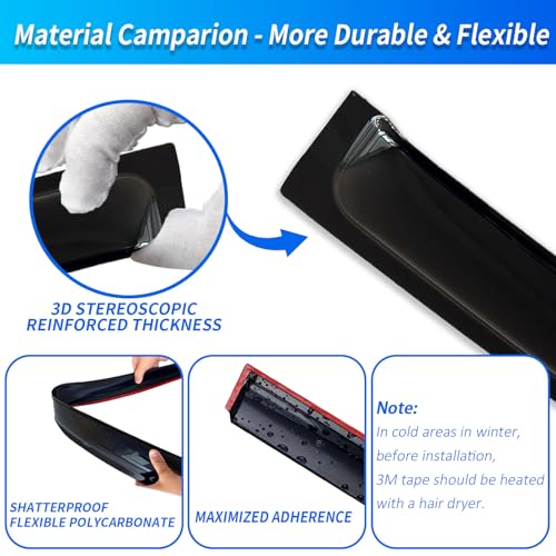 Window Rain Guards Compatible 2013-2018 Nissan Altima 4PC Window Visors Vent Shade Deflector Tape On - size: 13-18 Nissan Altima