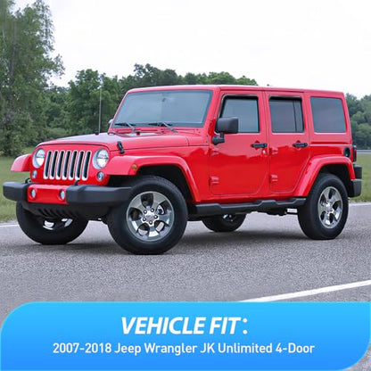 Nilight in Channel Rain Guards for Wrangler JK 2007 2008 2009 2010 2011 2012 2013 2014 2015 2016 2017 2018 Unlimited 4-Door Window Deflectors, Vent Window Visors - size: Wrangler JK 2007-2018