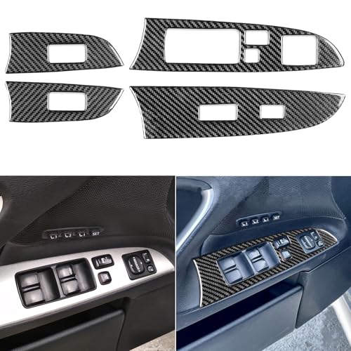 NVCNX Real Premium Carbon Fiber for Lexus IS250 is 250 IS350 2006 2007 2008 Accessories Car Door Inner Front Rear Window Lift Switch Button Panel Cover Interior Trim Sticker Decal 4PCs - color: Window Lift Switch Trim - for 2006-2008