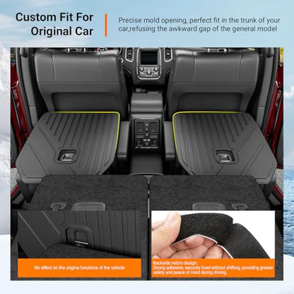 powoq 6 Seats Cargo Mat Compatible with 2016-2026 Dodge Durango Trunk Mat TPE 2nd Back Seat Protector Cargo Liner Trunk Liner Replacement for 2016-2026 Dodge Durango Accessories - color: 6 Seats 2nd Row Backrest Mat
