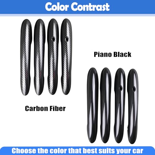 Osompar 4PCS Door Handle Cover Trim Piano Black Compatible with Mini Cooper F55 F60 w/Comfort Access (w/Push Button) - color: Black