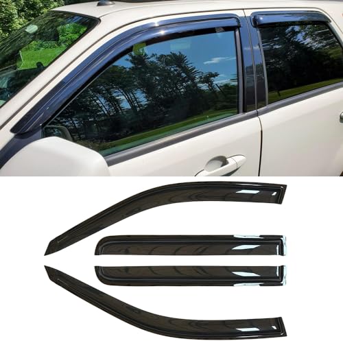 94059 Side Window Visors Wind Vent Deflector,4pcs Outside Mount Dark Smoke Tape-On Nice Sun Rain Guards Set fit for 2001-2012 Ford Escape,2008-2011 Mazda Tribute,2005-2011 Mercury Mariner - size: 2001-2012 Escape/Tribute/Mariner(dark Smoke)