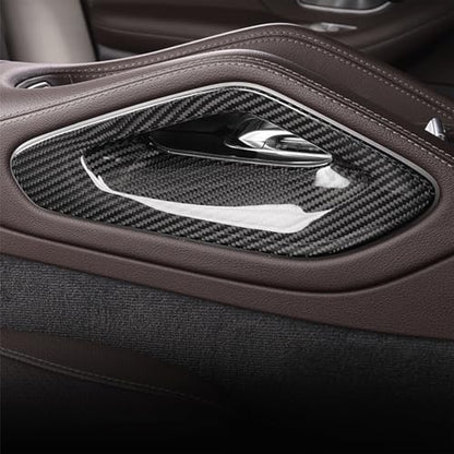 NVCNX Hard Carbon Fiber Accessories for Mercedes Benz GLE GLS 350 450 450e 580 53 63 S AMG 2020 2021 2022 2023 2024 2025 2026 Center Console Sides Armrest Cover Molding Interior Trim 2PCs - color: Center Console Sides Armrest Handle Trim