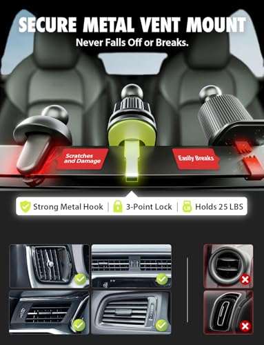 Bracketron Car Phone Holder, TripGrip Phone Mount for Car Dashboard & Air Vent, 360 Rotation One-Hand Release Car Cell Phone Holder for iPhone, Samsung, Androids. - style: Vent & 3M Stick 1.0