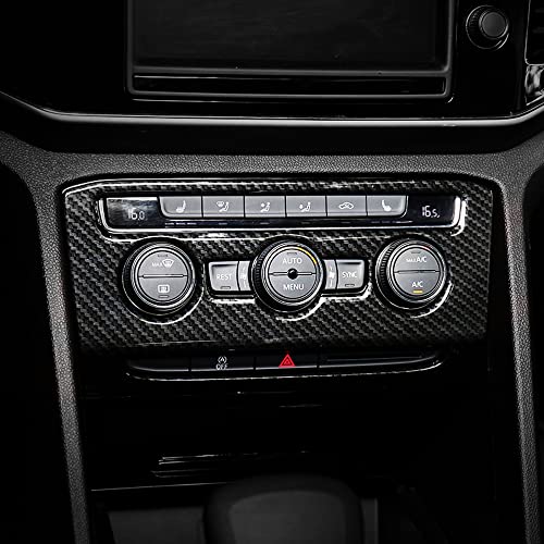 for Volkswagen Atlas 2018 2019 2020 2021 2022 2023 Atlas Cross Sport Accessories, Center Console Knob Panel Cover ABS Carbon Fiber Texture - size: CENTER KNOB PANEL COVER-1PC