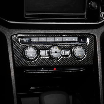 for Volkswagen Atlas 2018 2019 2020 2021 2022 2023 Atlas Cross Sport Accessories, Center Console Knob Panel Cover ABS Carbon Fiber Texture - size: CENTER KNOB PANEL COVER-1PC