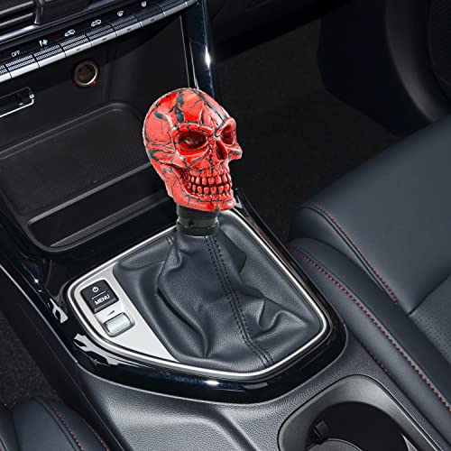 Skull Gear Speed Shift Stick Head Fit Most Cars - color: Red Pattern