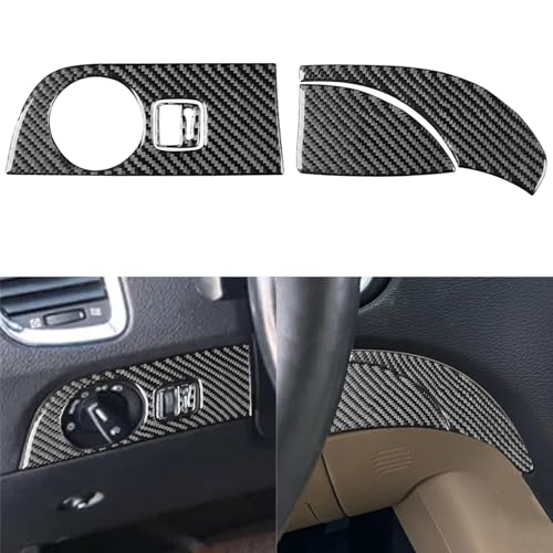 NVCNX Real Premium Carbon Fiber Accessories for Dodge Durango 2011-2020 2012 2013 2014 2015 2016 2017 2018 2019 Car Dash Dashboard Headlight Switch Panel Cover Interior Trim Sticker Decal 4PCs - color: 2011-2020 Dash Headlight Switch Panel Trim