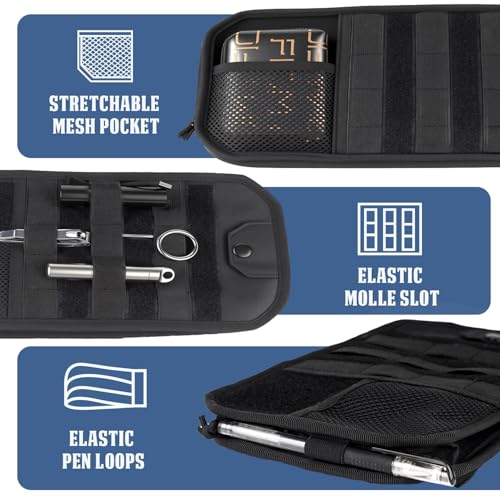 Hiseanllo Car Sun Visor Organizer, Multi-Pocket Visor Organizer Storage Pouch with Zippers, Elastic Bands & Glasses Clip, Car Visor Accessories