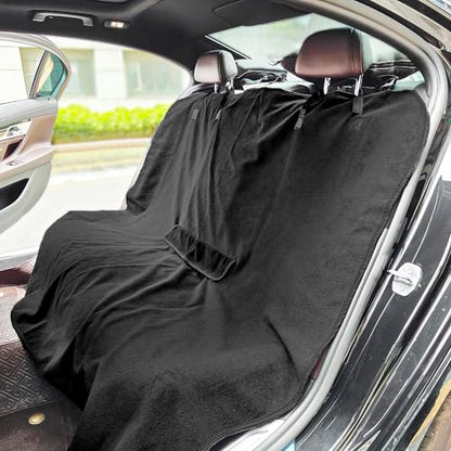 Back Seat Cover Waterpoof Rear Bench Towel Seat Cover for Gym Swimming Surfing Running, Non-Slip Rear Seat Protector Universal Fits Most Auto Truck Van and SUV (Bench Black) - color: Bench Black