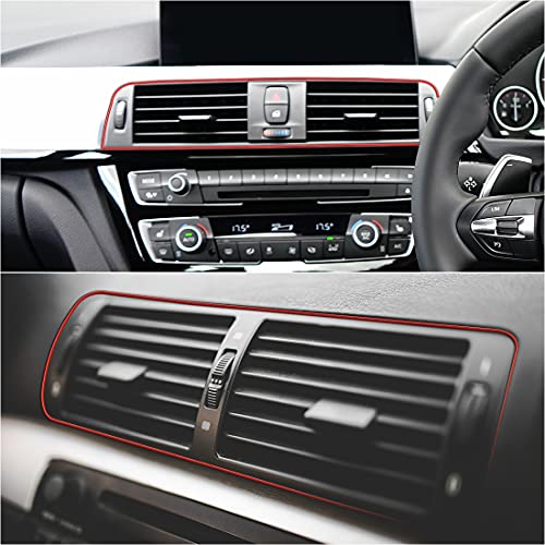 X AUTOHAUX Car Interior Gap Door Edge Trim Strip Line Chrome Red 8m 26.25ft - color: Chrome Red