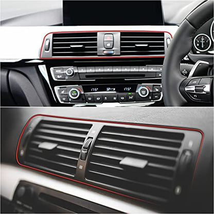 X AUTOHAUX Car Interior Gap Door Edge Trim Strip Line Chrome Red 8m 26.25ft - color: Chrome Red