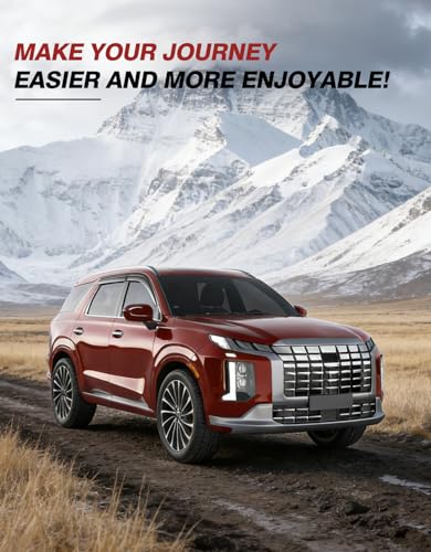 Outside-Mount Window Rain Guards Fit for Hyundai Palisade 2020-2025 SE SEL XRT, Extra Durable Window Visors Wind Deflector Dark Smoke Vent Shades Car Tape-on with Thicker 4PCS - size: Fit for 2020-2025 Hyundai Palisade