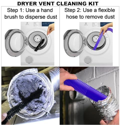 For Dyson V7 V8 V10 V11 V15 Vacuum Accessories & Attachment -Traceless Dust Brush & Dryer Vent Cleaner Kit - Refrigerator Condenser Coil Brush- Flexible Crevice Tool for Small Crevice & Car Detailing