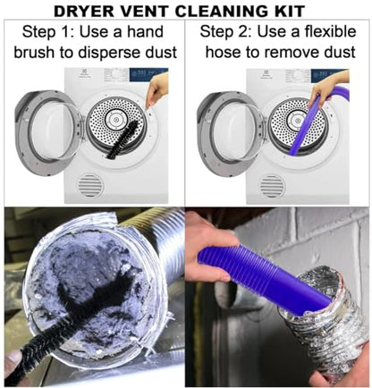 For Dyson V7 V8 V10 V11 V15 Vacuum Accessories & Attachment -Traceless Dust Brush & Dryer Vent Cleaner Kit - Refrigerator Condenser Coil Brush- Flexible Crevice Tool for Small Crevice & Car Detailing