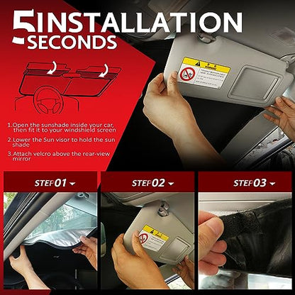 KAYZT Windshield Sun Shade for 2007-2011 Toyota Camry Foldable Sunshade Front Window Custom Fit Car Accessories - size: for 2007-2011 Toyota Camry