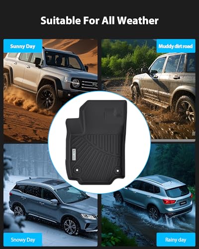 Floor Mats for 2025 2026 Nissan Armada & Infiniti QX80(Fit 7 and 8seat) with Trunk Mat 8PC TPE All-Weather Set - Custom Fit Non-Slip Floor+Cargo Liners Accessories - size: For 2025-2026 armada&QX80(7-8seat)