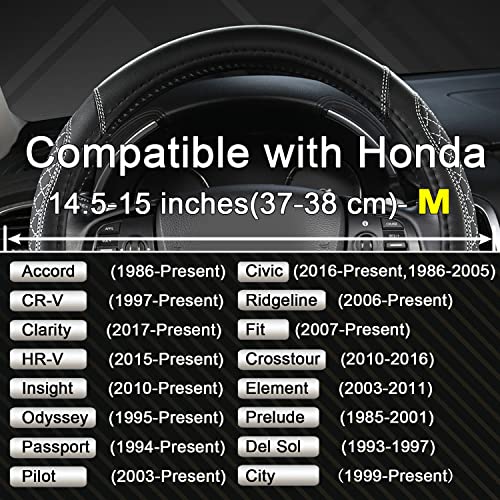 West Llama Customized Auto Car Steering Wheel Cover for Honda(Black+Gray-Standard Size) - color: C-gray-1, size: Standard size (14 Â½''-15'')