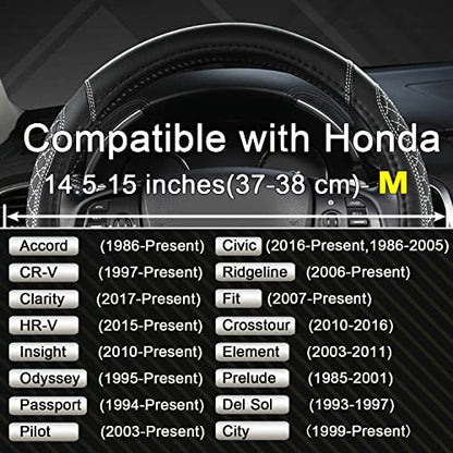 West Llama Customized Auto Car Steering Wheel Cover for Honda(Black+Gray-Standard Size) - color: C-gray-1, size: Standard size (14 Â½''-15'')