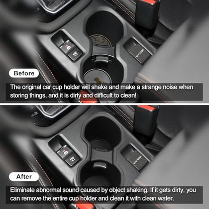 smabee Center Console Cup Holder for Subaru Forester 2025 2026 TPE Drinks Holder Box Organizer Car Interior Accessories Black - size: Center Console Cup Holder Insert