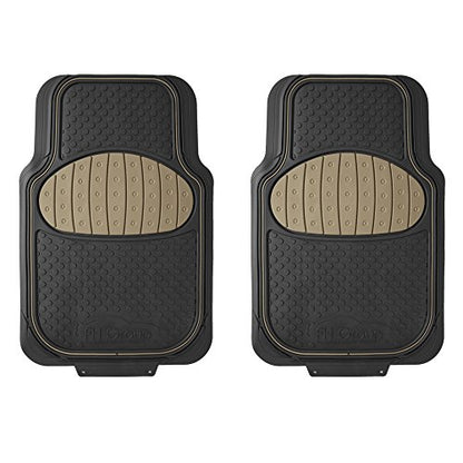 FH Group Heavy-Duty Car Mats - Universal Fit, Trimmable Rubber Floor Mats, Sedans, SUVs, Trucks - Beige - color: Beige