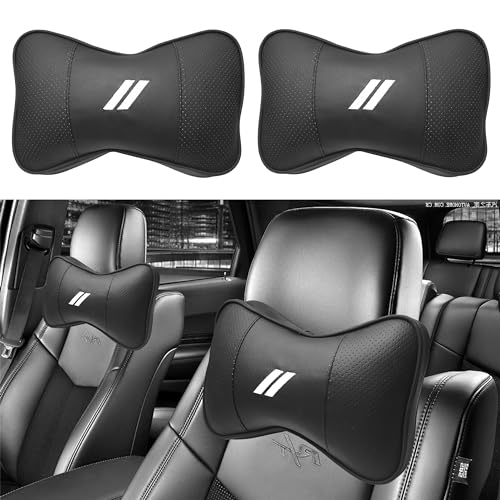 YOSRTER 2 PCS Neck Pillow for Dodge Charger Challenger Durango Journey Universal Fit to All Dodge Comfortable Soft Driving Seat Headrest Pillow Removable Neck Support for Dodge Accessories（White Trim） - color: White Trim