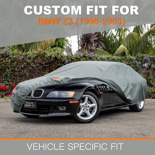 Kayme Heavy Duty Car Cover Custom Fit BMW Z3 Coupe Cabriolet, Waterproof All Weather for Automobiles, Full Exterior Covers Sun Rain UV Protection. - size: Custom Fit BMW Z3
