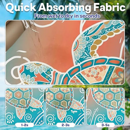 2 Pack Car Seat Towel Covers, Sweat-Proof Microfiber Seat Protectors for Gym, Running, Beach & Workout, Breathable Quick-Dry, Machine Washable, Gradient Sea Turtle Print, Universal Fit - color: Gradient Sea Turtle