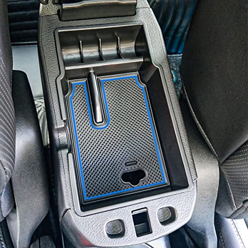 EDBETOS Center Console Organizer Tray Compatible with Jeep Renegade Accessories 2015-2019 2020 2021 2022 2023 Armrest Glove Box Secondary Storage (Blue Line) - color: Blue Line