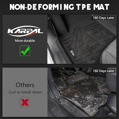 KARPAL Floor Mats & Cargo Liner for 2021-2025 2026 Jeep Grand Cherokee L (6-Seater w/o 2nd Row Center Armrest Only), All Weather TPE Custom Fit Floor Liners Car Mats Accessories - style: 2021-2026 | For Jeep Grand Cherokee L (6-Seat) | Combo Set