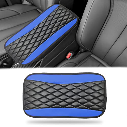 Car Center Console Cover, Universal Leather Waterproof Armrest Seat Box Cover Protector, Comfortable Car Decor Accessories Fit for Most Cars, Vehicles, SUVs -Blue - color: blue