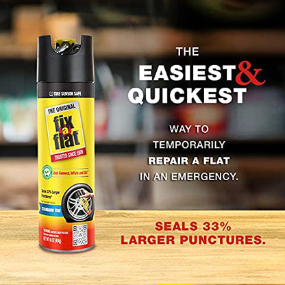 Fix-A-Flat Tire Repair, 16 oz, 2-Pack | Emergency Use | Eco-Friendly Formula | For Standard Tires | Universal Fit - size: 16oz (Pack of 2)