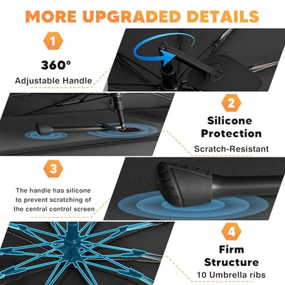 KUST Sun Shade Umbrella for BMW X3 2018-2025 2026 | Custom Fit Windshield Sunshade | Foldable Sunshade with Bendable Handle | Blocks Heat & UV Scratch Resistant Keep Your Car Cool Sunshield - size: For X3 18-26