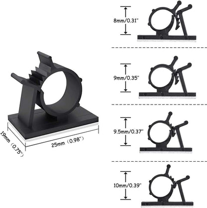 Viaky 30 Pcs Black Clips Self Adhesive Backed Nylon Wire Adjustable Cable Clips Adhesive Cable Management Drop Wire Holder - color: 30black, size: for 0-0.4''(10mm) cable