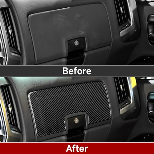 Car Carbon Fiber Decal Copilot Dashboard Sticker Interior Cover Trim for Chevrolet Silverado/GMC Sierra 1500 2500HD 3500HD 2014-2018 Accessories - color: Copilot Dashboard