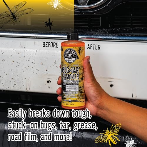 Chemical Guys Bug and Tar Remover Fast Acting Car Wash - Heavy Duty Cleaner for Bugs, Tar, Grime, Tree Sap & Bird Droppings - Safe for Car Paint, Glass, Chrome, Plastic, All Exterior Surfaces - 16 oz - size: 16 Fl Oz (Pack of 1)