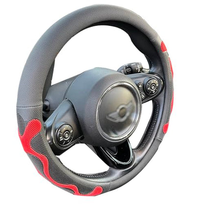 PINCTROT Large Size Comfy Grip Steering Wheel Cover, Anti-Slip Design, 15.5-15.75 Inch(Silicone Red) - color: 2.Red, size: Large Size[15 1/2''-15 3/4'']
