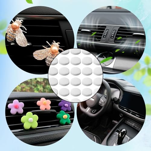 100 PCS Car Air Freshener Refill Felt Pads - 17 mm Unscented Essential Oil Perfume Refill Pads, Air Freshener Replacement Pad, Universal Essential Oil Diffuser Pad for Vent Clips, Home, Car Use
