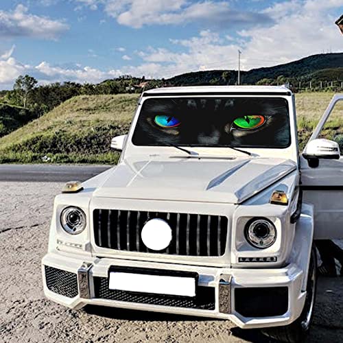 Cat Eyes Car Windshield Sun Shade Umbrella Sun Visor Windshield Shade Sunshades Vehicle Cover for Most Vehicles Foldable Car Umbrella Sunshade Sun Visor Protector Cover - color: Cat Eyes