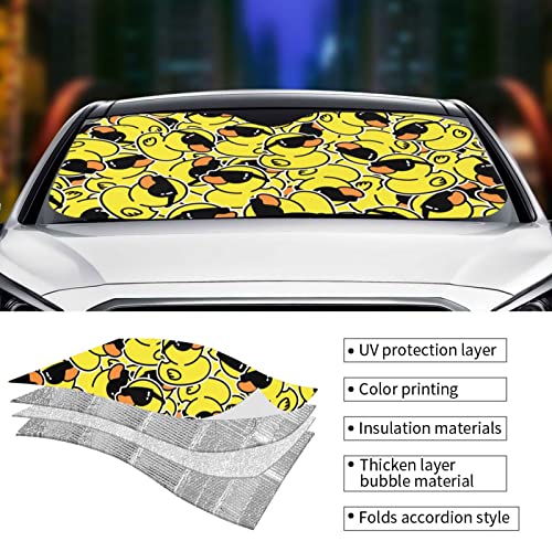 Duck Car Windshield Sunshade Front Window Sun Visor Protector Foldable Shield Cover for Truck SUV - color: Black10