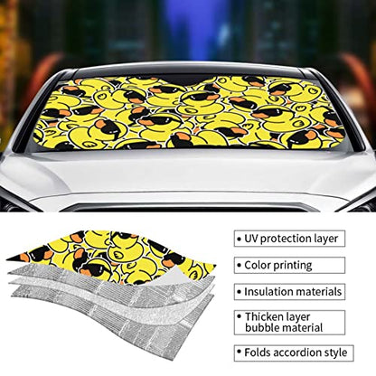 Duck Car Windshield Sunshade Front Window Sun Visor Protector Foldable Shield Cover for Truck SUV - color: Black10