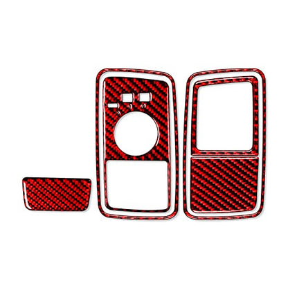 Compatible with Dodge Ram 1500/2500/3500 2013 2014 2015 4WD Four-Wheel Drive Decoration Trim Red Carbon Fiber Grain Red (Kit-A 6Pcs) - color: Red 10