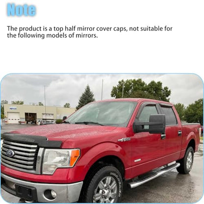 AUCERAMIC Chrome Plated Mirror Covers Caps Compatible with 2009-2014 Ford F150 2 Door 4 Door Side View Mirror Back Cover Cap Overlay - style: 2009-2014 F-150 Mirror Cover