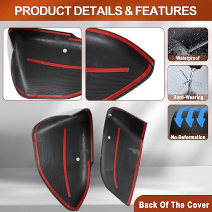 Door Wing Rearview Side Mirror Cover Caps, Pair Exterior Rear View Mirror Housing Door Wing Mirror Cover Cap, Compatible with Ford Explorer 2020-2022, Carbon Fiber, 2 PCS