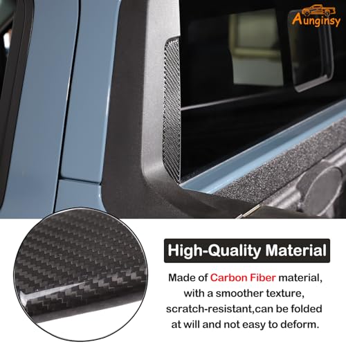 Aunginsy Rear Glass Side Anti-Scratch Cover Trim Compatible with Ford Maverick 2022-2025, Carbon Fiber Pickup Truck Rear Bucket Slot Side Anti-Scratch Cover Protective Pad Sticker Exterior Accessories - color: Black
