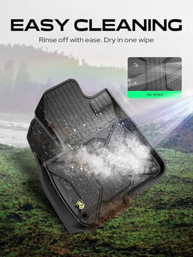 YHTAUTO Automotive Floor Mats Compatible with Honda CR-V 2017-2022 Hybrid Models, TPE All Weather Floor Liner Odorless Custom Fit Car Mats, 1st & 2nd Row, Set of 3 - size: 2017-2022