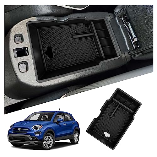 Ruiya Fiat 500X Center Console Organizer for Fiat 500X Accessories ABS Material Armrest Console Organizer Compatible with 2016-2023 Fiat 500X - color: 2016-2023 Fiat 500X
