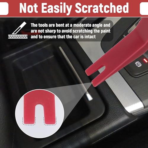 BFXM 5PCS Auto Trim Removal Tool kit, Car Clip Pry Tools Kit No Scratch Plastic, Car Door Panel Rivet Pliers Tool Kit, Automotive Interior Fastener Puller Remover Body Repair Set for Car (Red) - color: Red